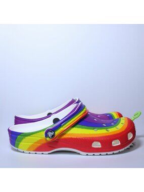 Crocs Classic Clog Rainbow Colorful Size Womens 9 / Mens 7, Womens 10 / Mens 8